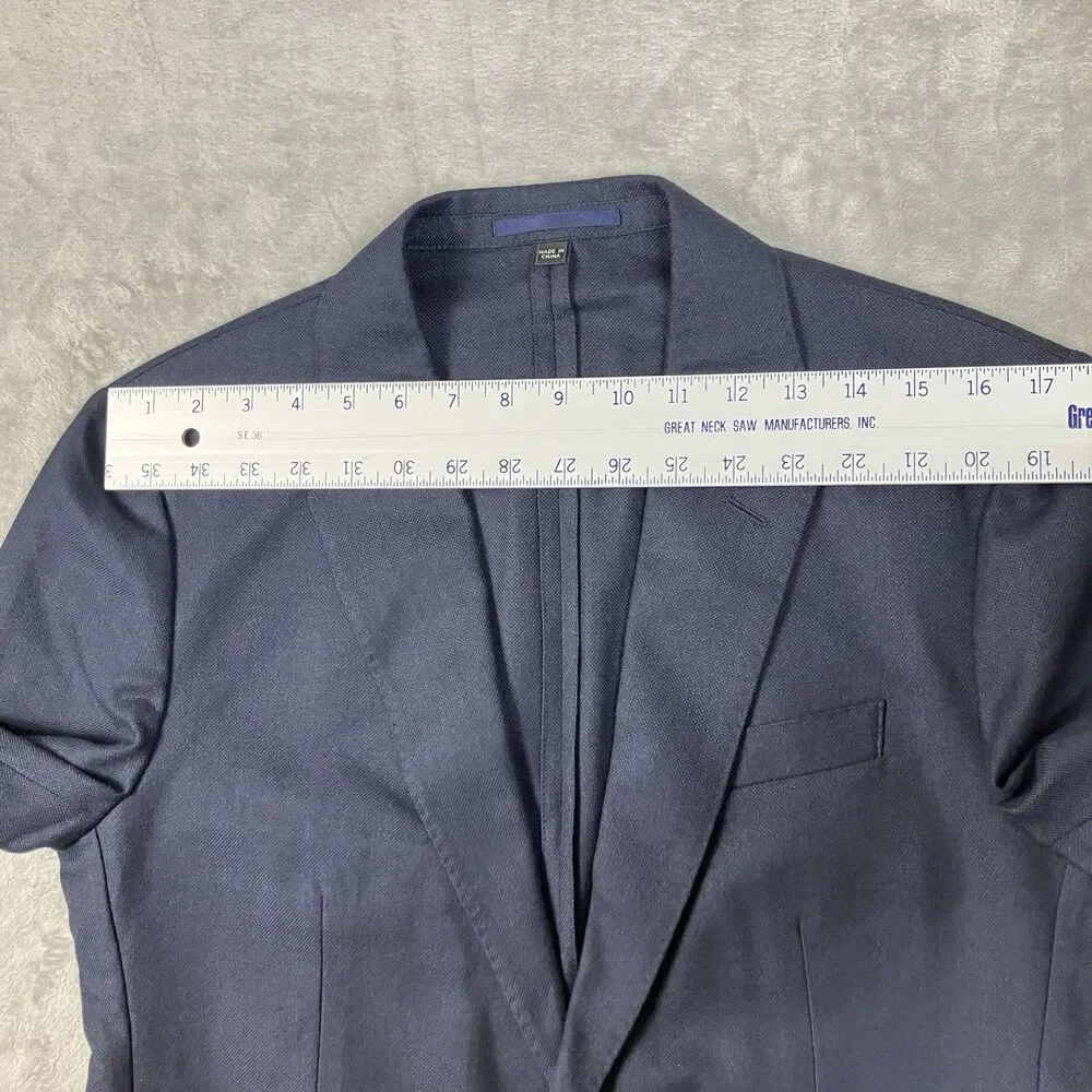 J Crew Ludlow Suit Jacket Mens 38S Navy English Cotton Wool Slim Blazer BH230